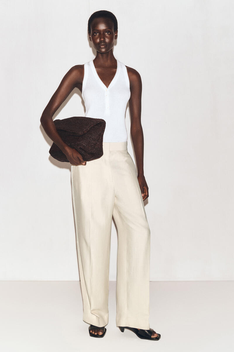 COS テーラードリネンブレンドストレートレッグパンツ