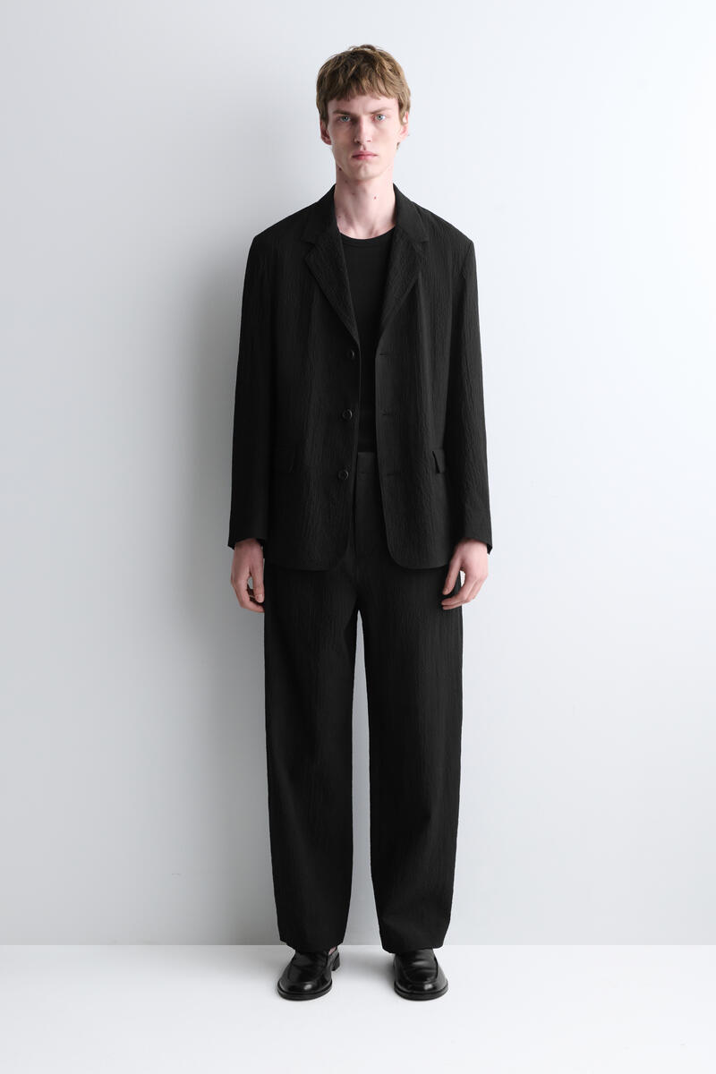 COS シアサッカー　ストレートレッグパンツ