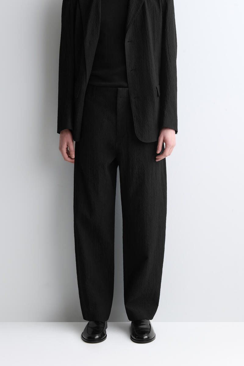 COS シアサッカー　ストレートレッグパンツ