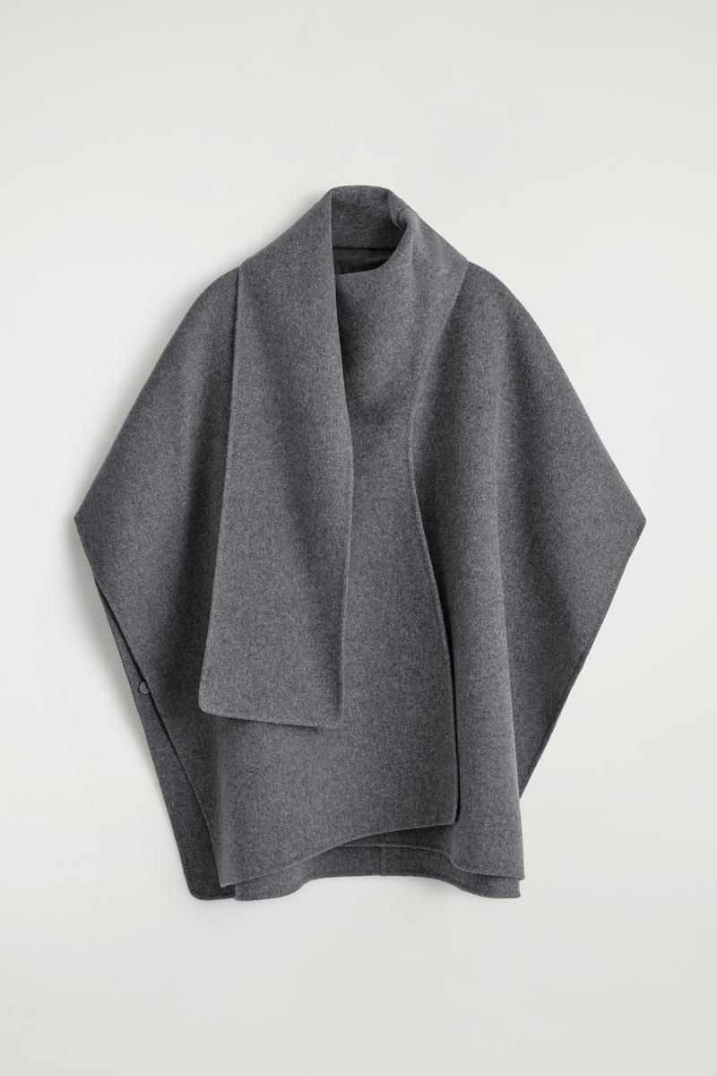 DOUBLE-FACED MERINO WOOL SCARF CAPE ダブルフェイスメリノウール