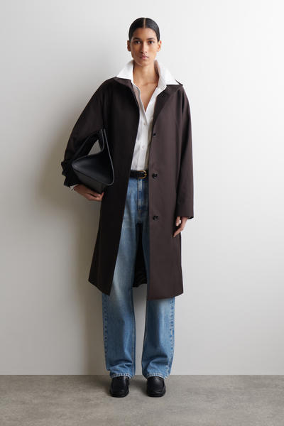 COS スクエアトゥ  ヒールローファー レザー素材