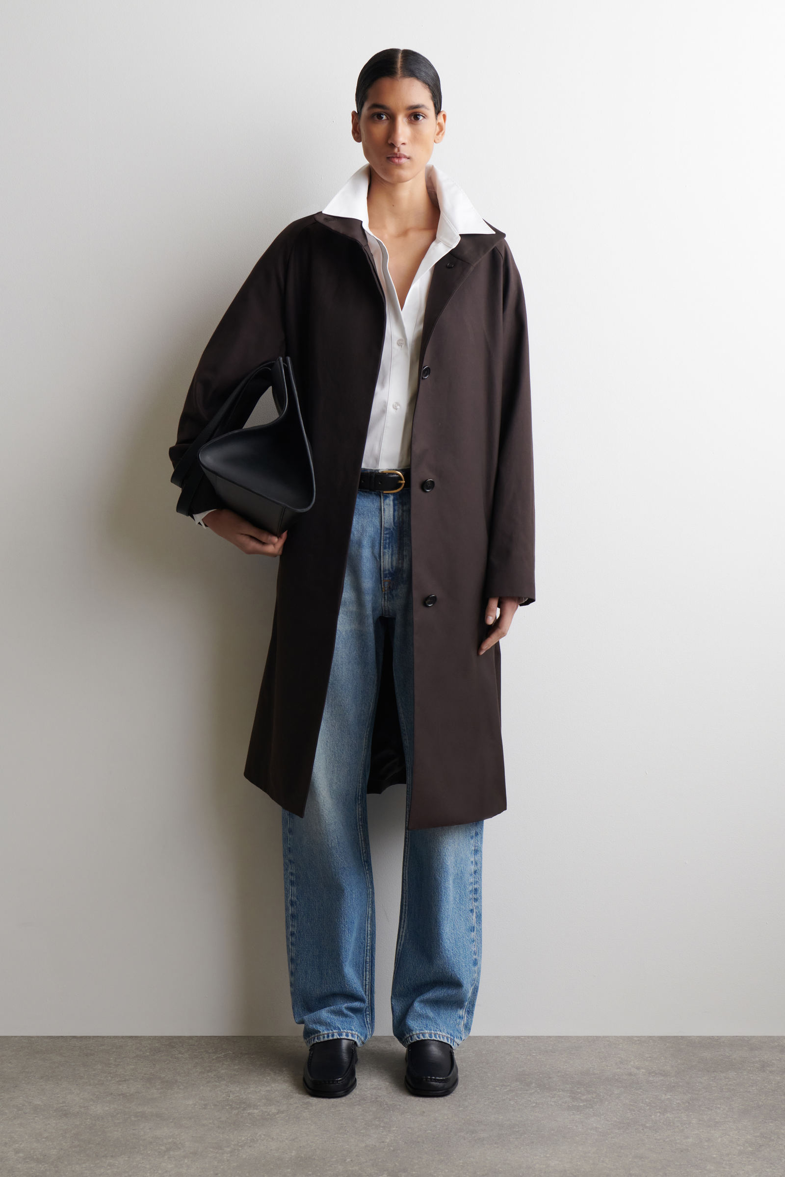 SQUARE-TOE LEATHER HEELED LOAFERS スクエアトゥ ヒールローファー