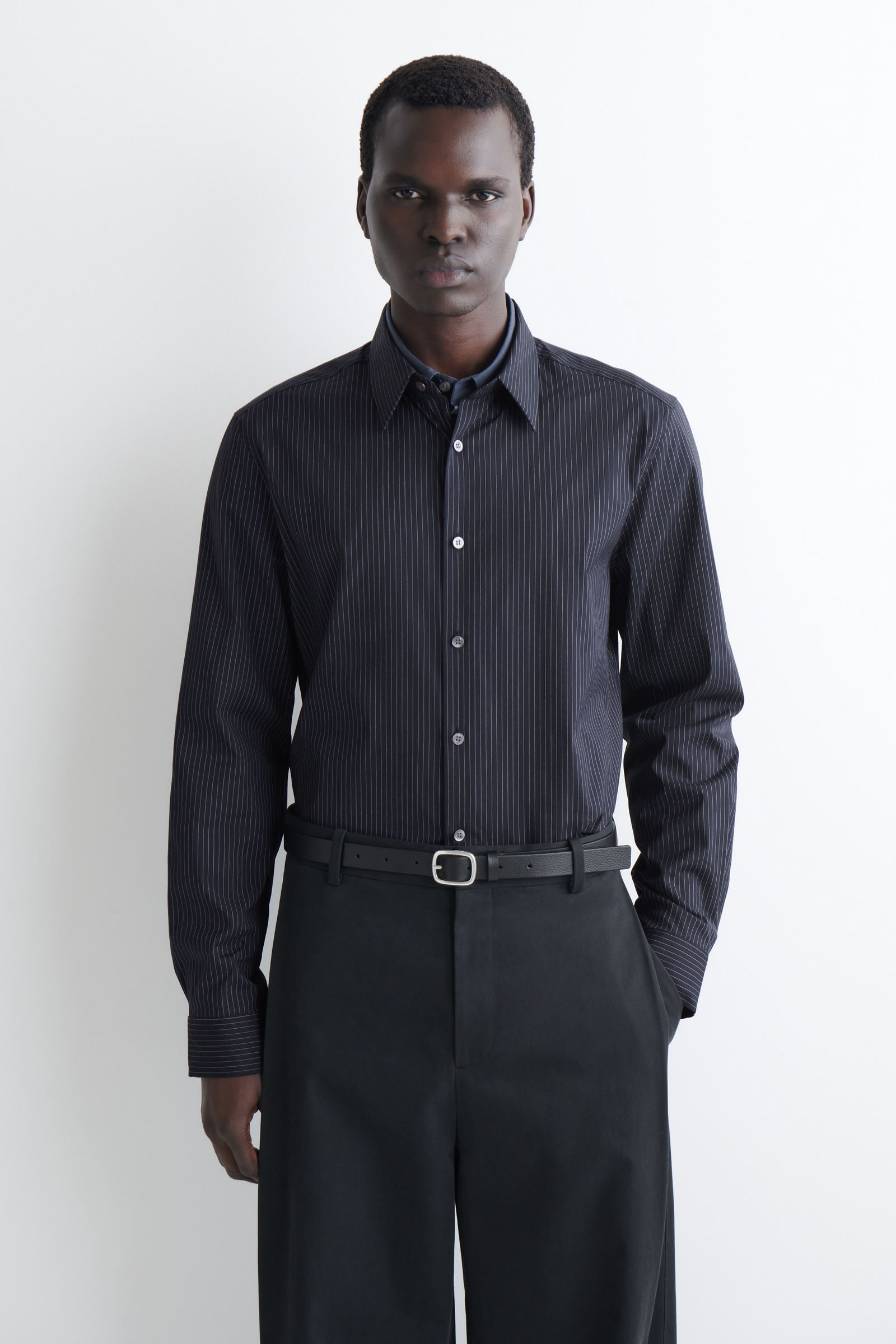 SLIM TAILORED COTTON-POPLIN SHIRT テーラード コットンポプリン