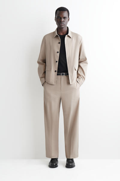 COS リラックス コットンリネンオーバーシャツ