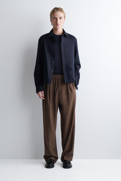 COS リラックス コットンリネンオーバーシャツ