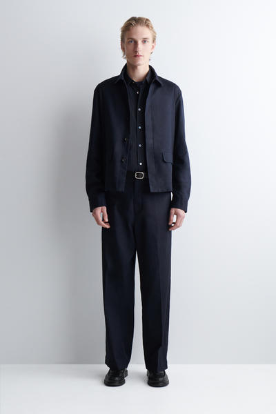 COS リラックス コットンリネンオーバーシャツ