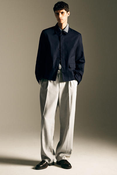 COS リラックス コットンリネンオーバーシャツ