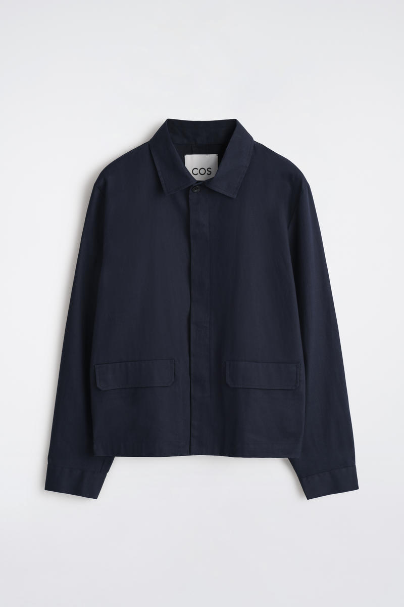 COS リラックス コットンリネンオーバーシャツ