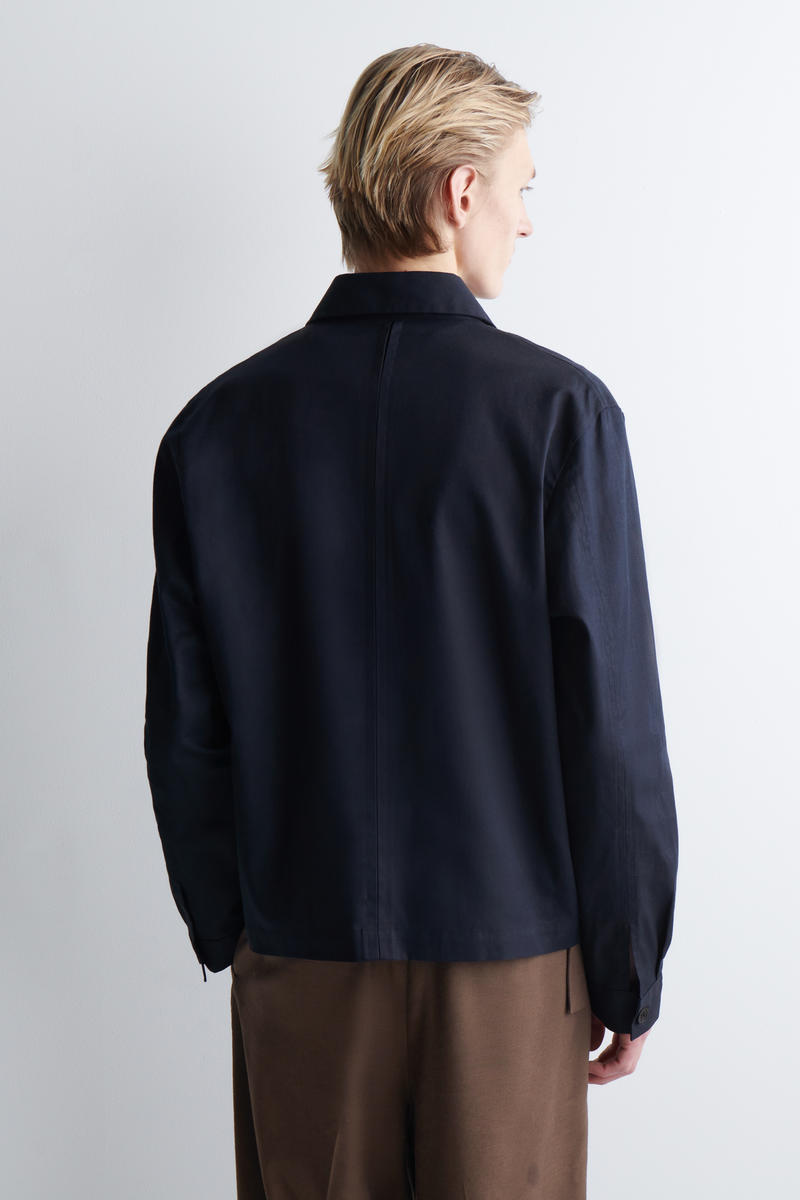 COS リラックス コットンリネンオーバーシャツ