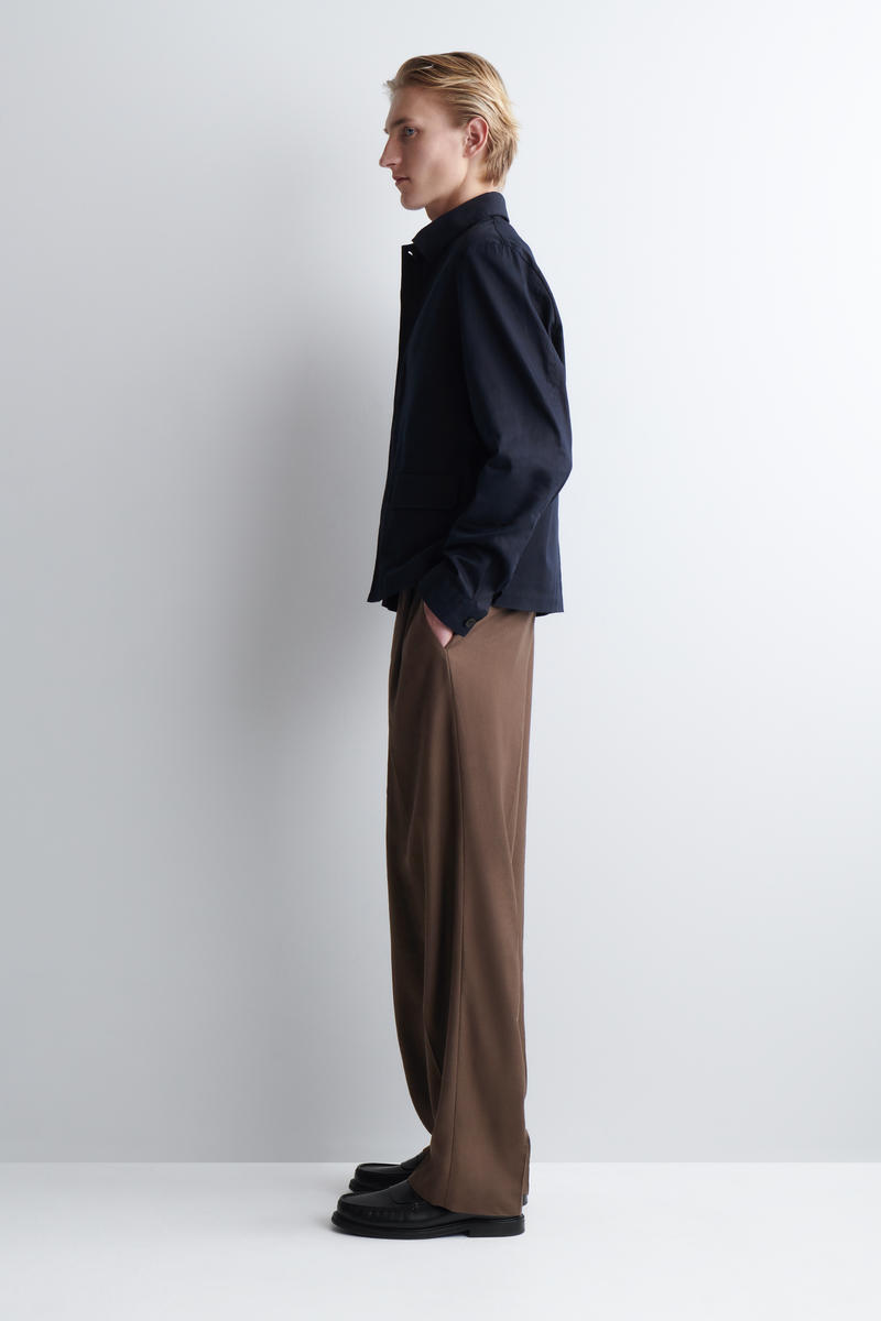 COS リラックス コットンリネンオーバーシャツ