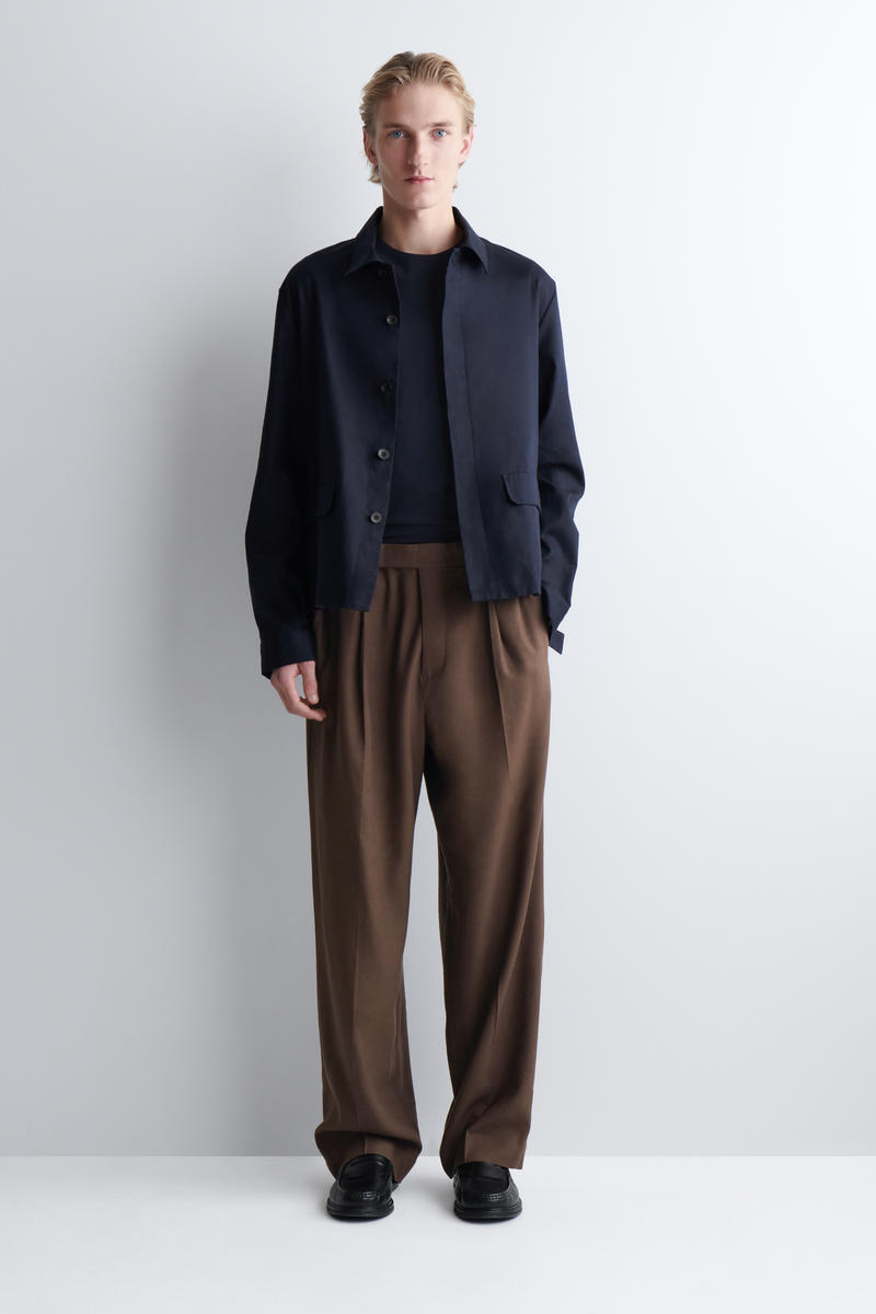 COS リラックス コットンリネンオーバーシャツ