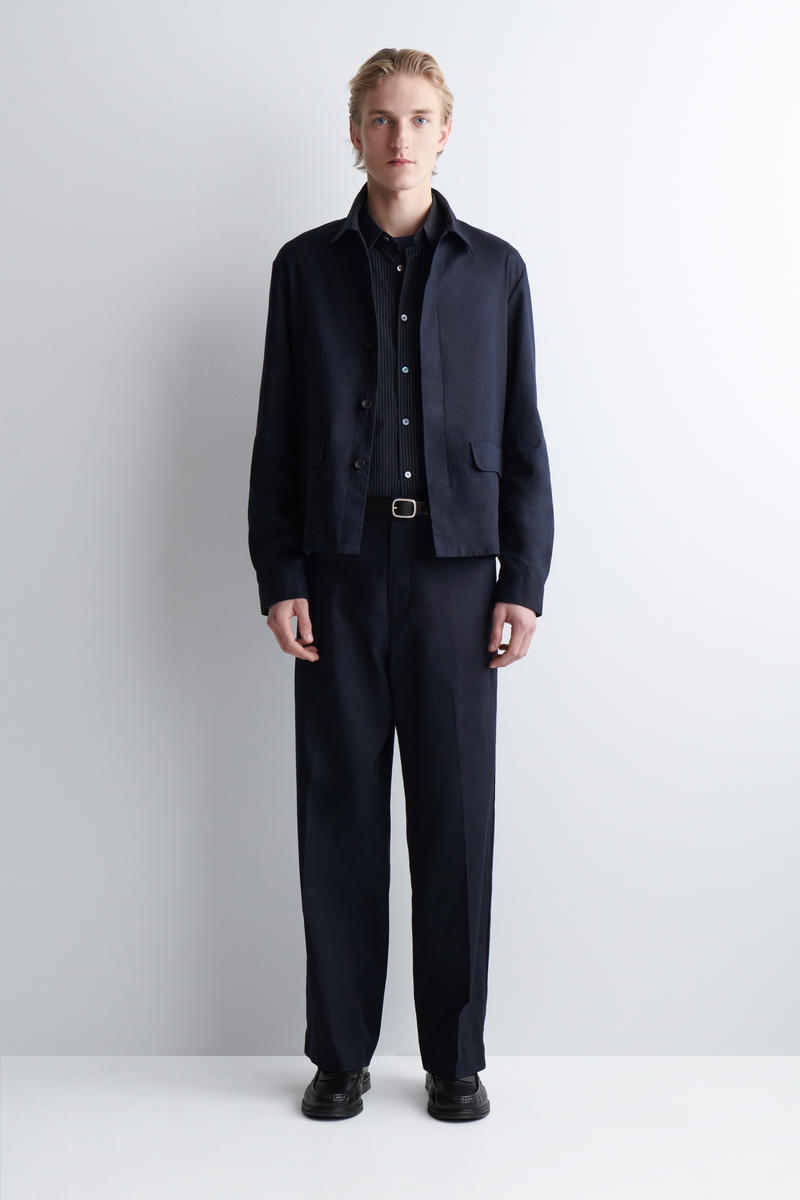 COS リラックス コットンリネンオーバーシャツ