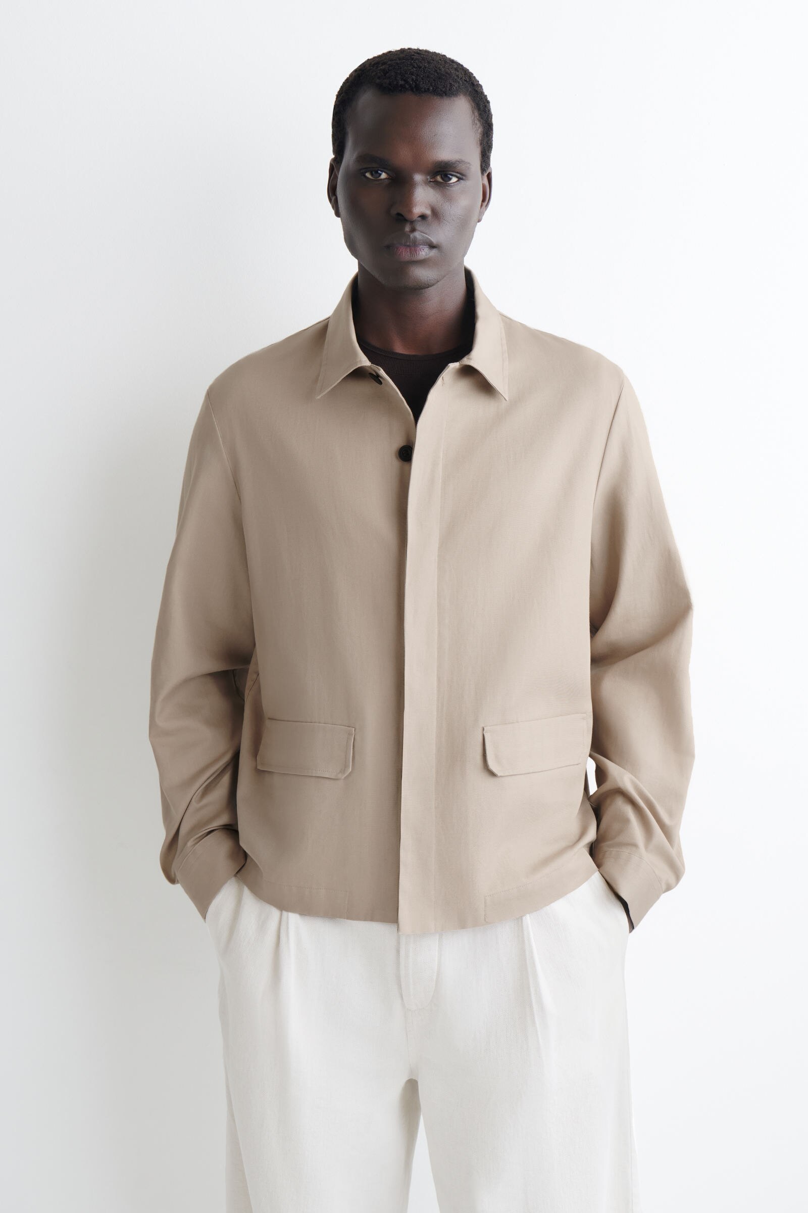 RELAXED COTTON-LINEN OVERSHIRT リラックス コットンリネンオーバー