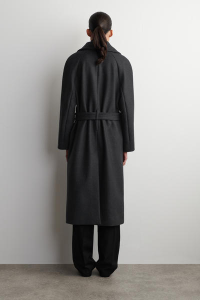 COS ベルト付き テーラードウールツイルコート