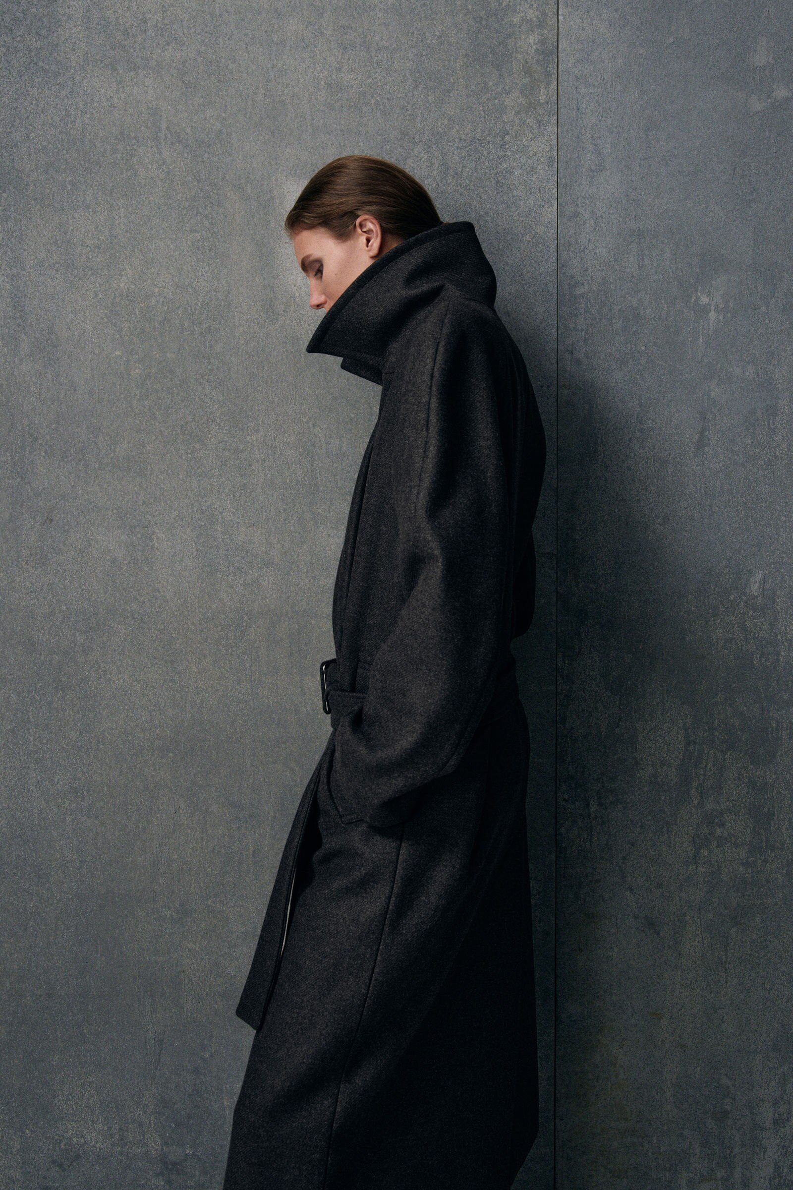 TAILORED BELTED WOOL-TWILL COAT ベルト付き テーラードウールツイル
