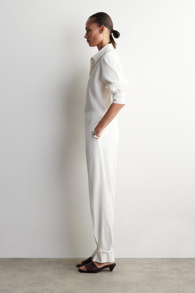 COS リネンストレートレッグパンツ