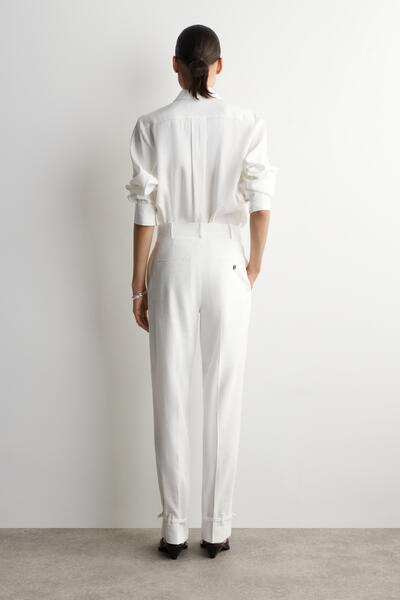 COS リネンストレートレッグパンツ