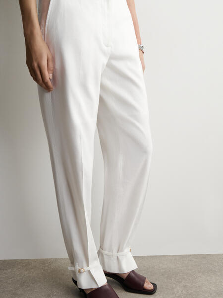 COS リネンストレートレッグパンツ