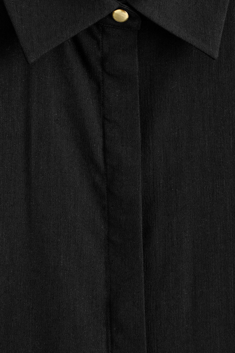 COS ロングラインリネンシャツ