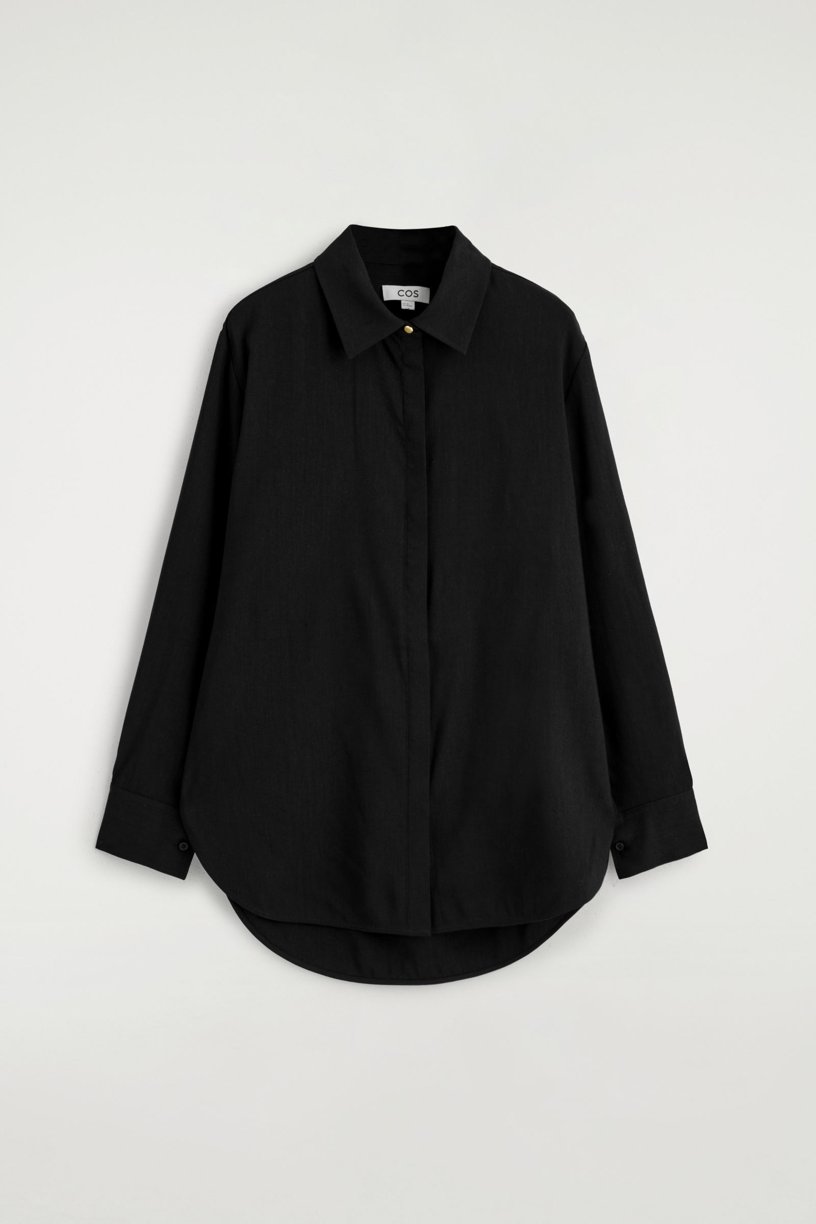 LONGLINE LINEN SHIRT ロングラインリネンシャツ ブラック｜COS コス 
