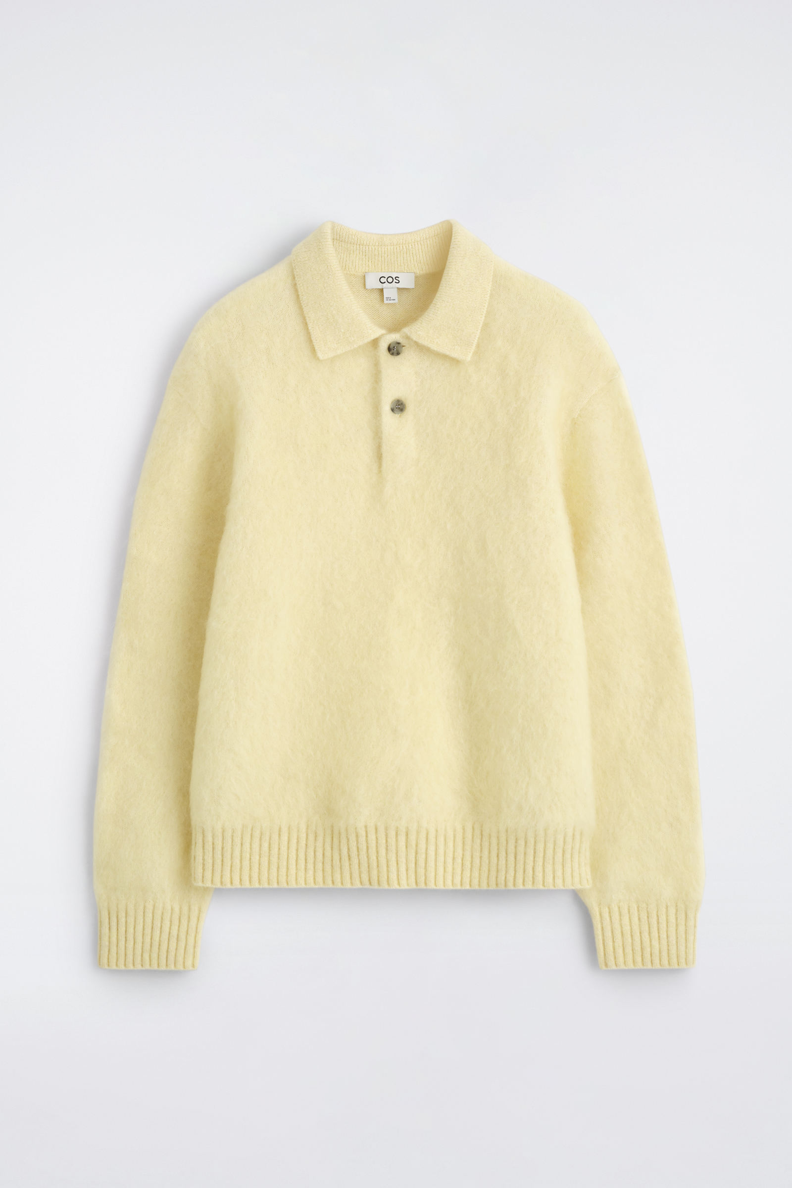 BRUSHED MOHAIR-BLEND POLO JUMPER モヘアブレンドブラッシュドポロ 