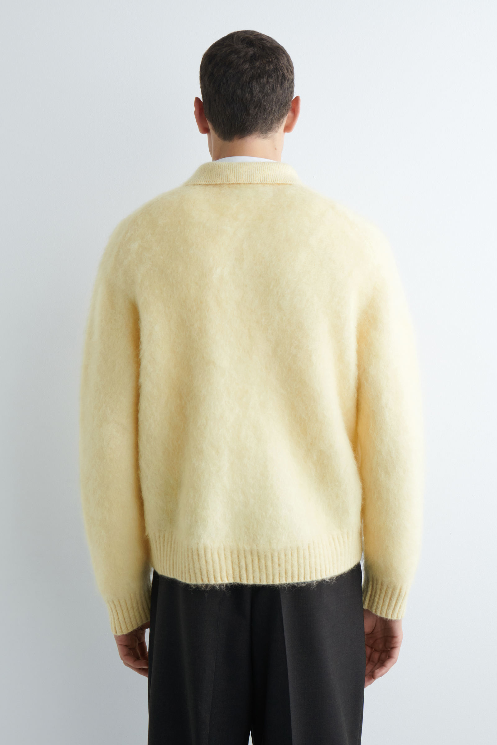 BRUSHED MOHAIR-BLEND POLO JUMPER モヘアブレンドブラッシュドポロ 