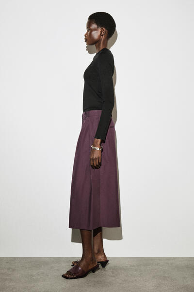 COS プリーツ入り コットンキュロット