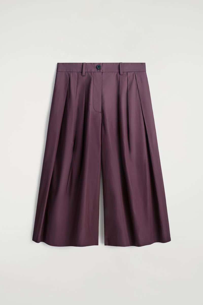 COS プリーツ入り コットンキュロット