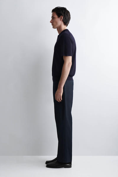 COS メリノウール オープンカラー  スリムポロシャツ