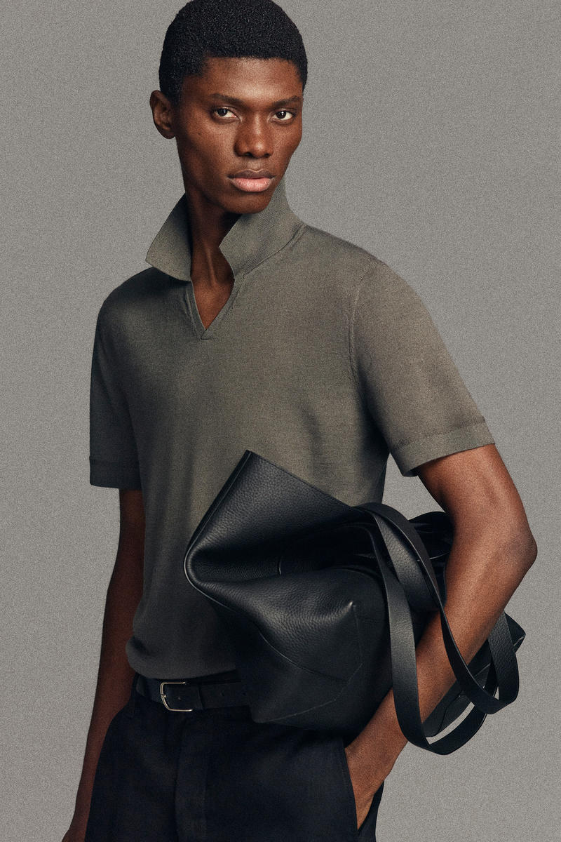 COS メリノウール オープンカラー  スリムポロシャツ