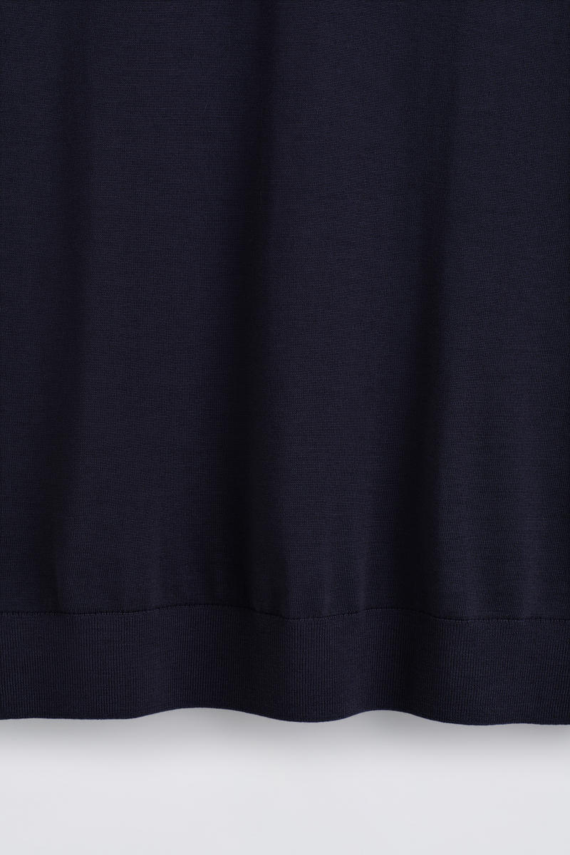 COS メリノウール オープンカラー  スリムポロシャツ