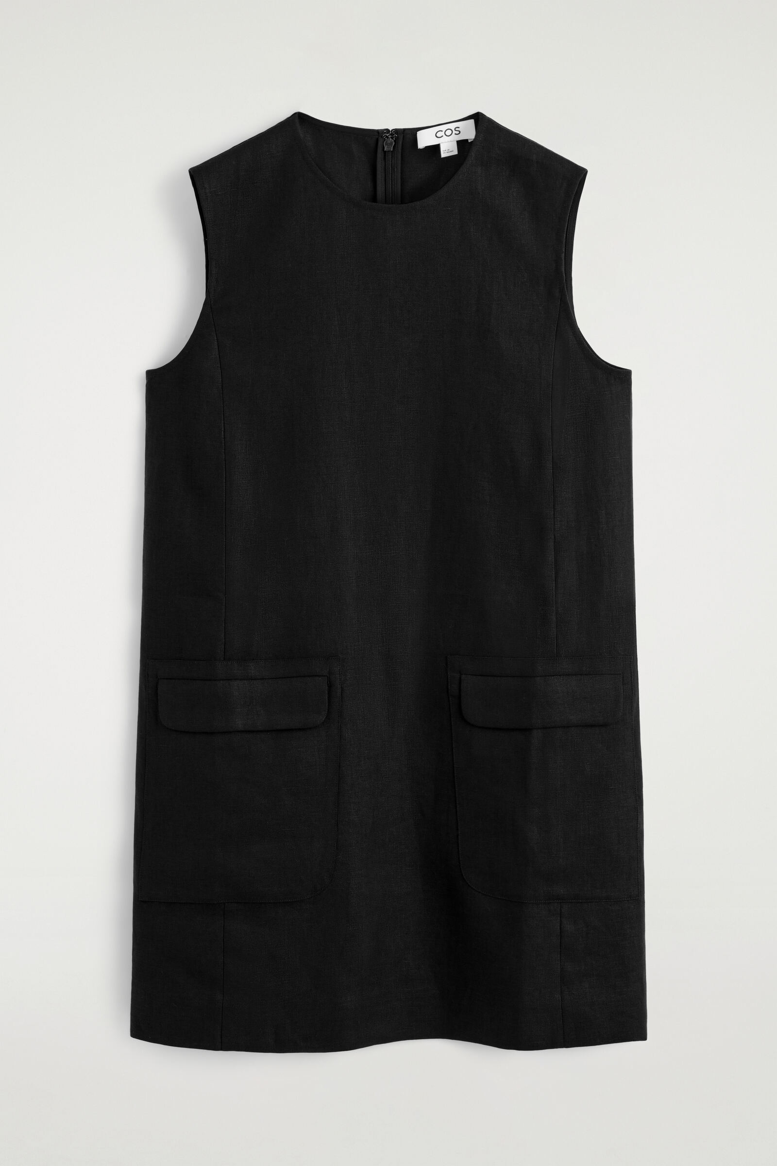 【COS】リネンミニシフトワンピース(新品未使用) LINEN MINI SHIFT DRESS リネンミニシフトワンピース ブラック｜COS