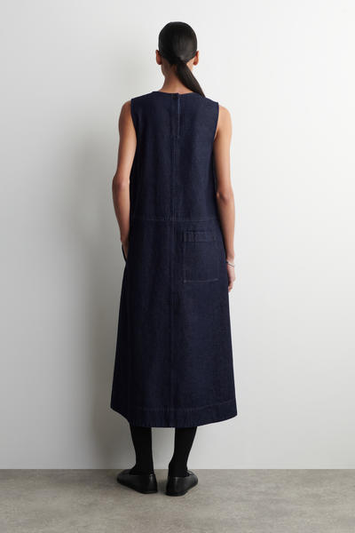 COS Aラインデニムミディドレス