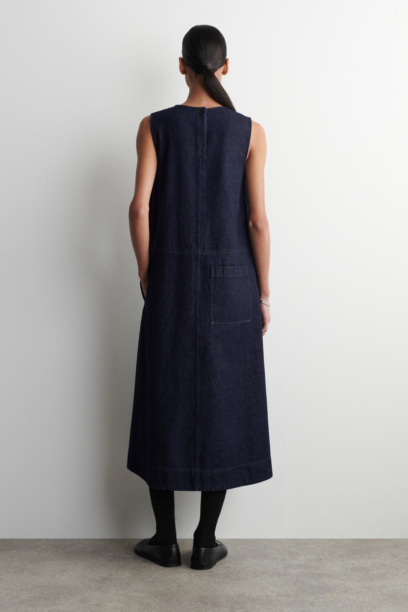 COS Aラインデニムミディドレス