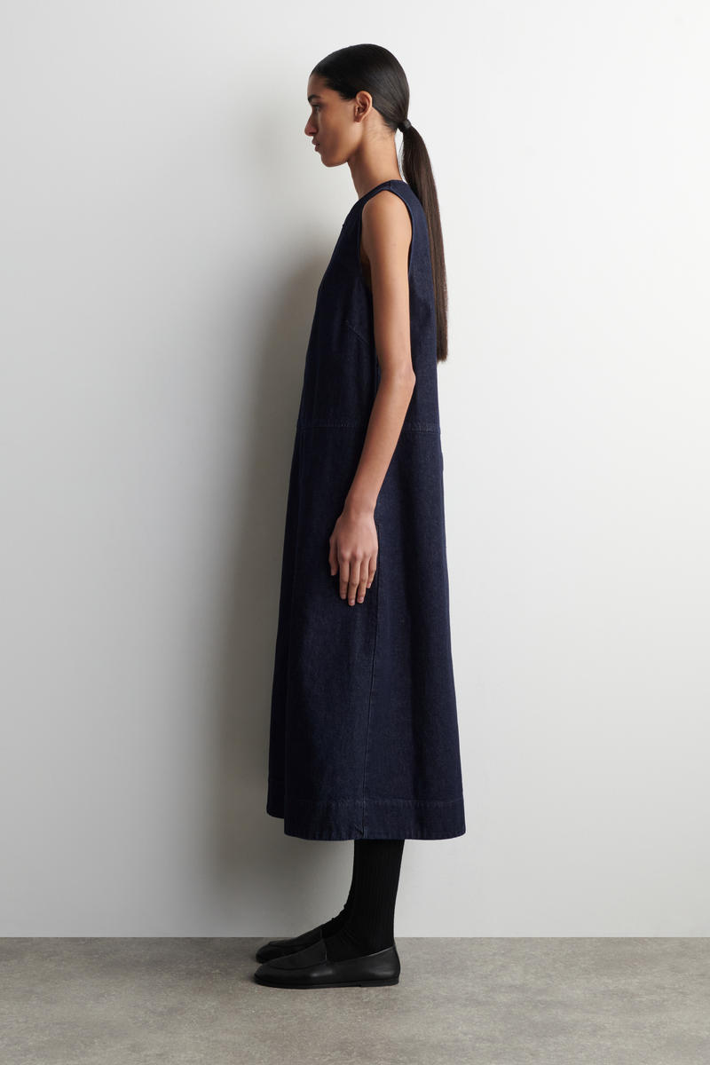 COS Aラインデニムミディドレス