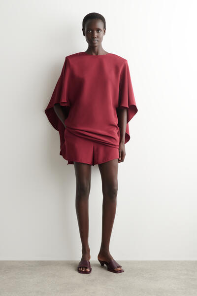 COS ドレープシルクミニドレス