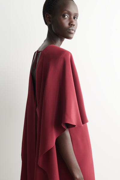 COS ドレープシルクミニドレス