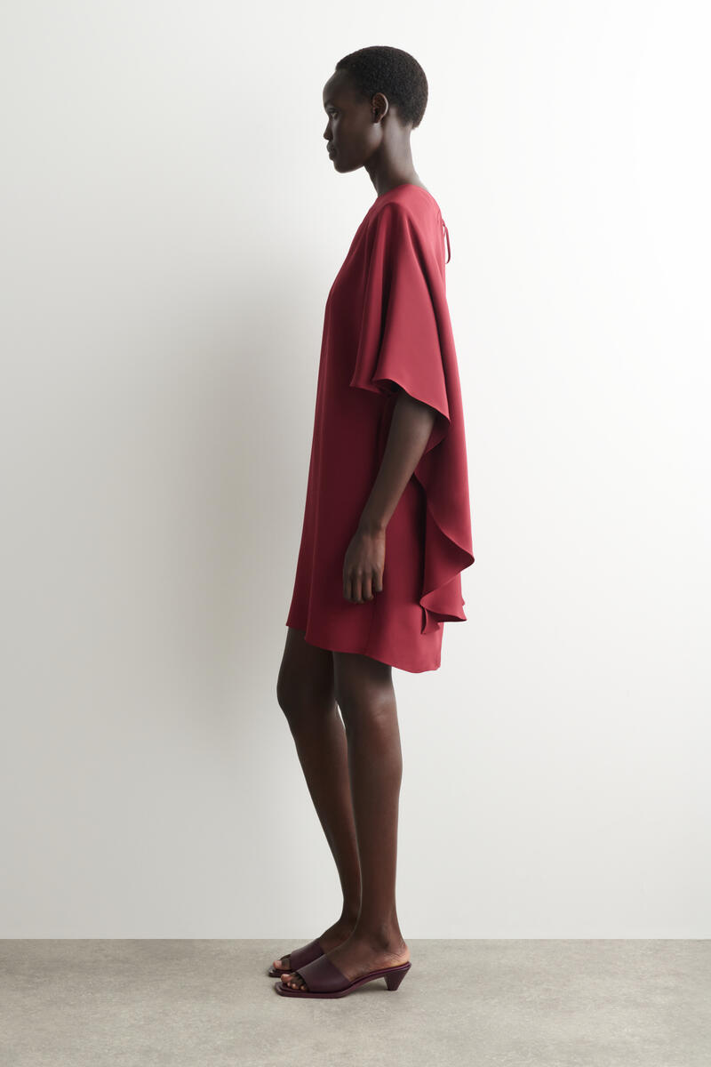 COS ドレープシルクミニドレス