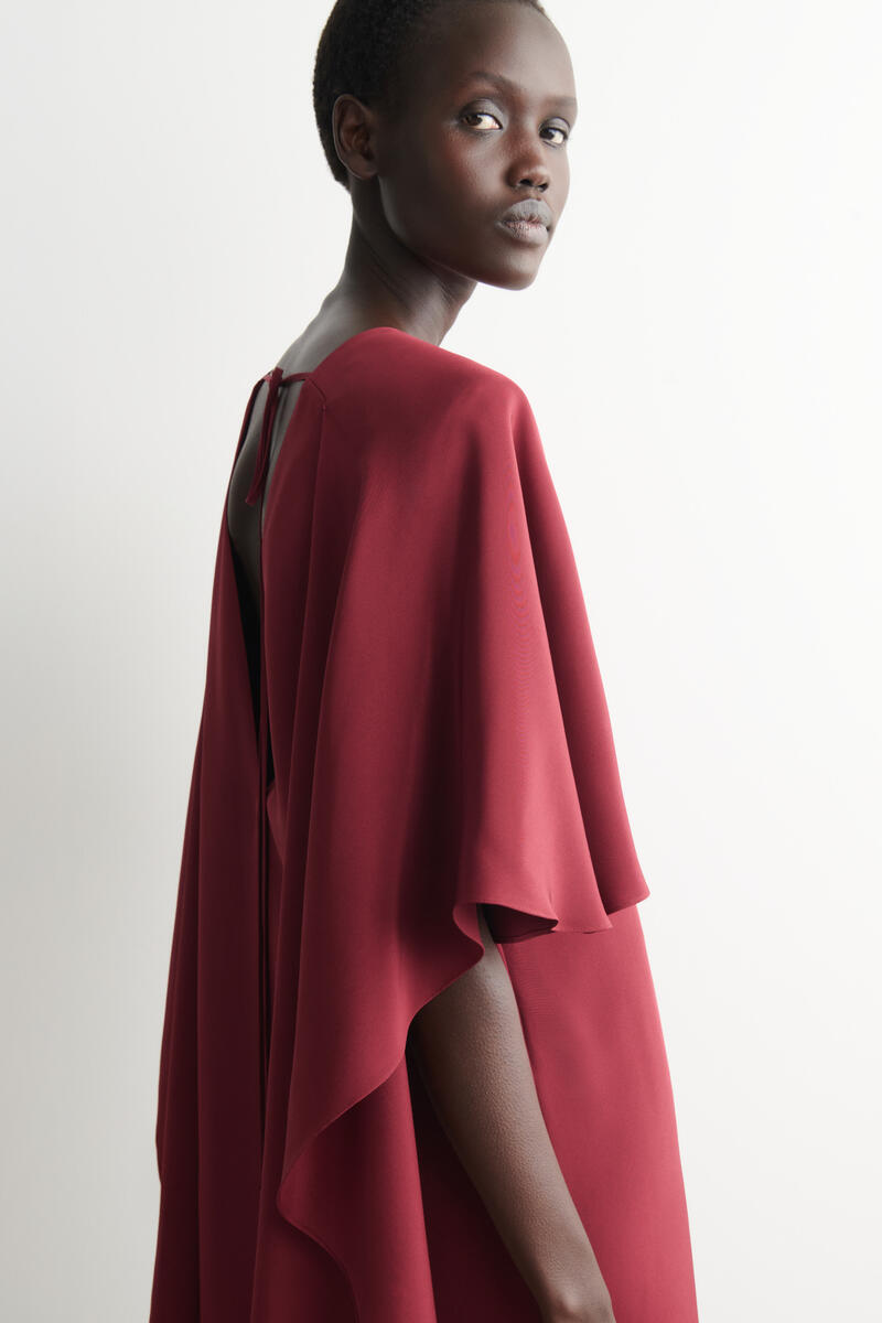 COS ドレープシルクミニドレス