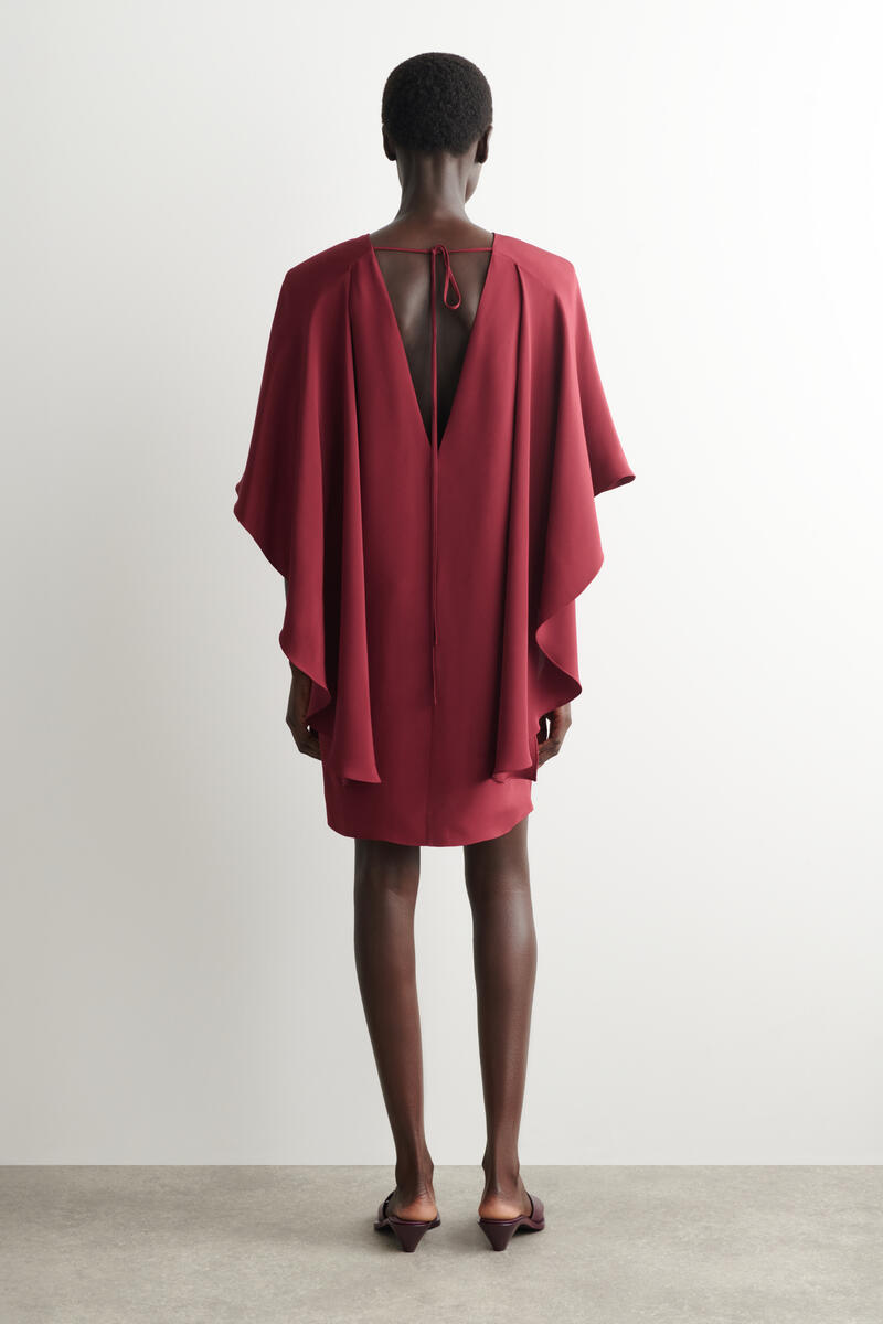 COS ドレープシルクミニドレス