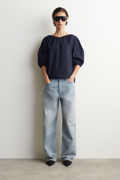 COS ギャザード パフスリーブブラウス