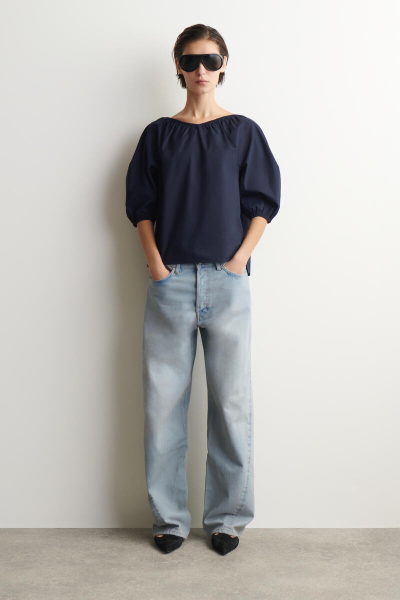 COS ギャザード パフスリーブブラウス