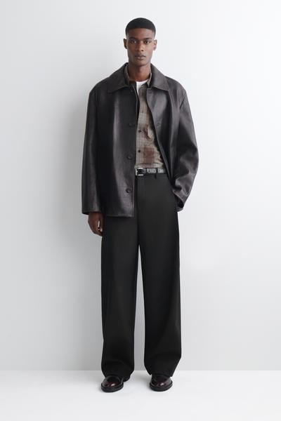 COS チェック柄ブラッシュドコットンシャツ