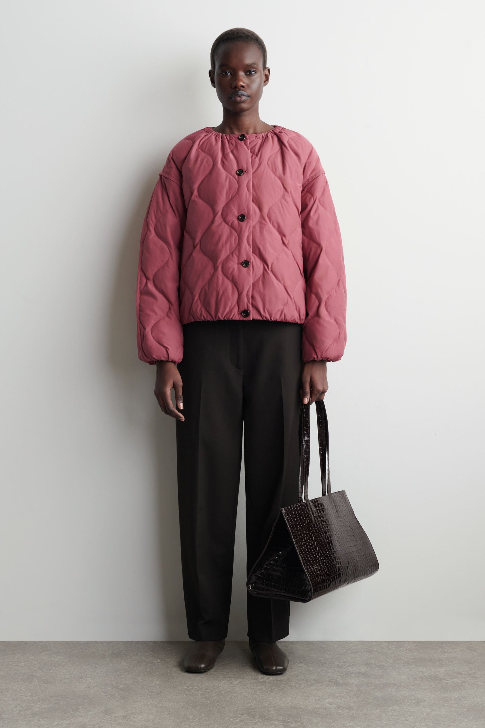 COS オーバーサイズ ダウンジャケット L GATHERED QUILTED DOWN JACKET ギャザー入り キルティングダウン