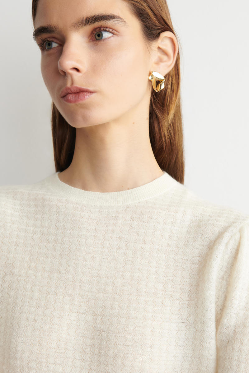 COS ジグザグ編みのモヘア混セーター