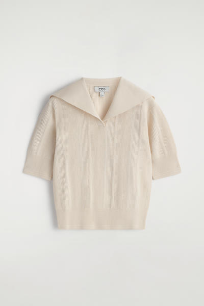 COS セーラーカラー ウールポロトップ