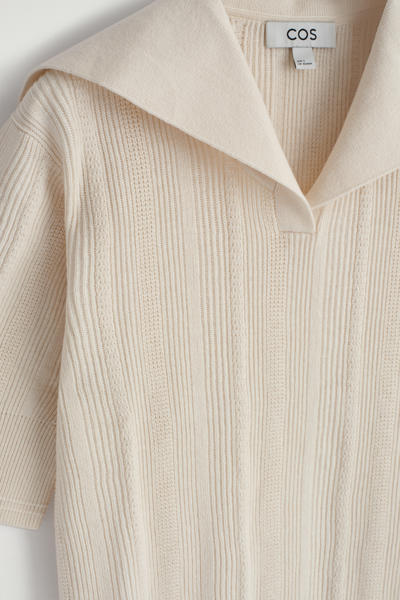 COS セーラーカラー ウールポロトップ