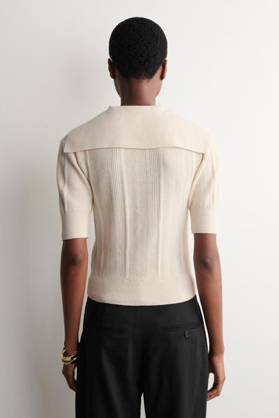 COS セーラーカラー ウールポロトップ