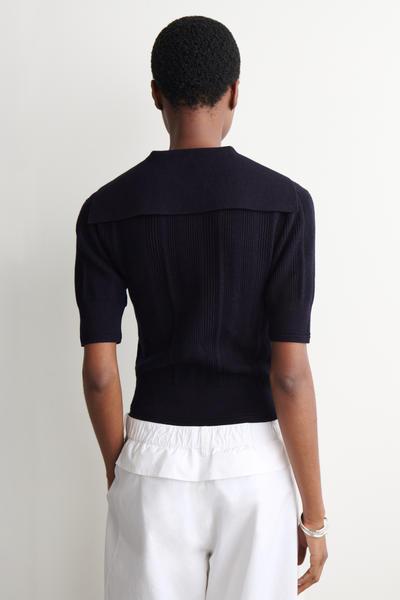 COS セーラーカラー ウールポロトップ