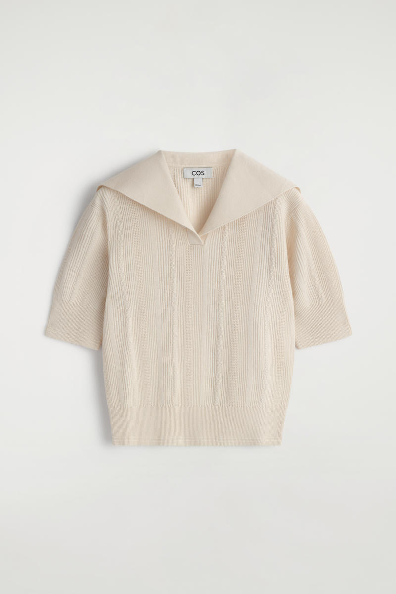 COS セーラーカラー ウールポロトップ